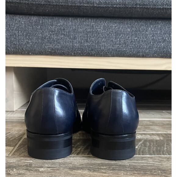 $4,895 NEW Stefano Ricco Navy Crocodile + Leather Oxfords Dress Shoes Size 9.5 D - Picture 3 of 7